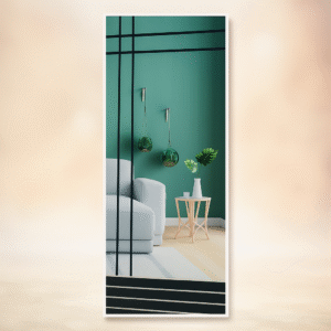 Black Frame Living Room Design PVC Door